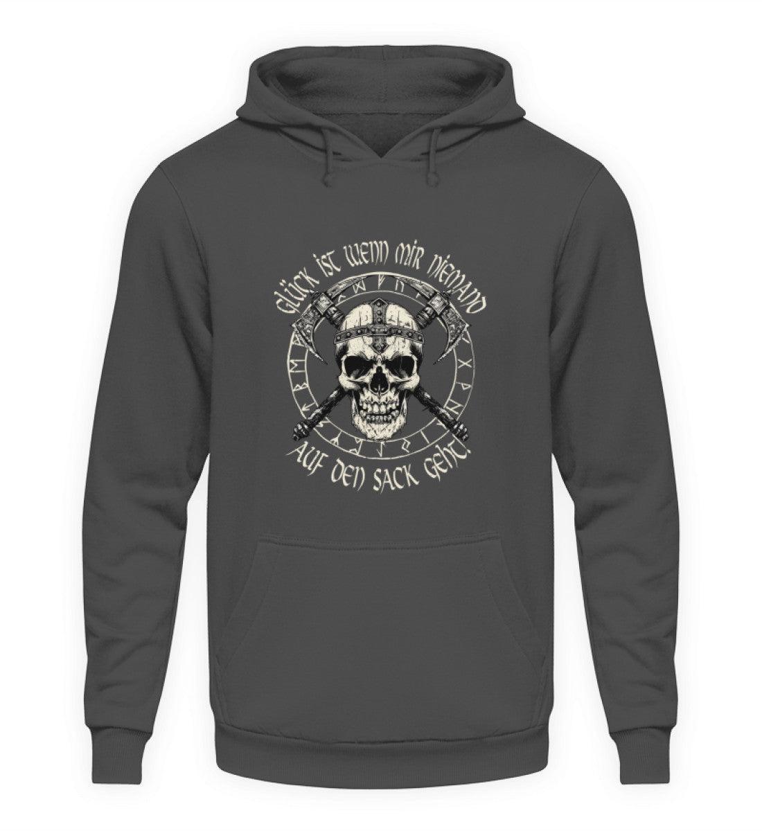 Lustiges Wikinger Hoodie - "Glück ist, wenn mir niemand auf den Sack geht!" - Nordic Viking Wear