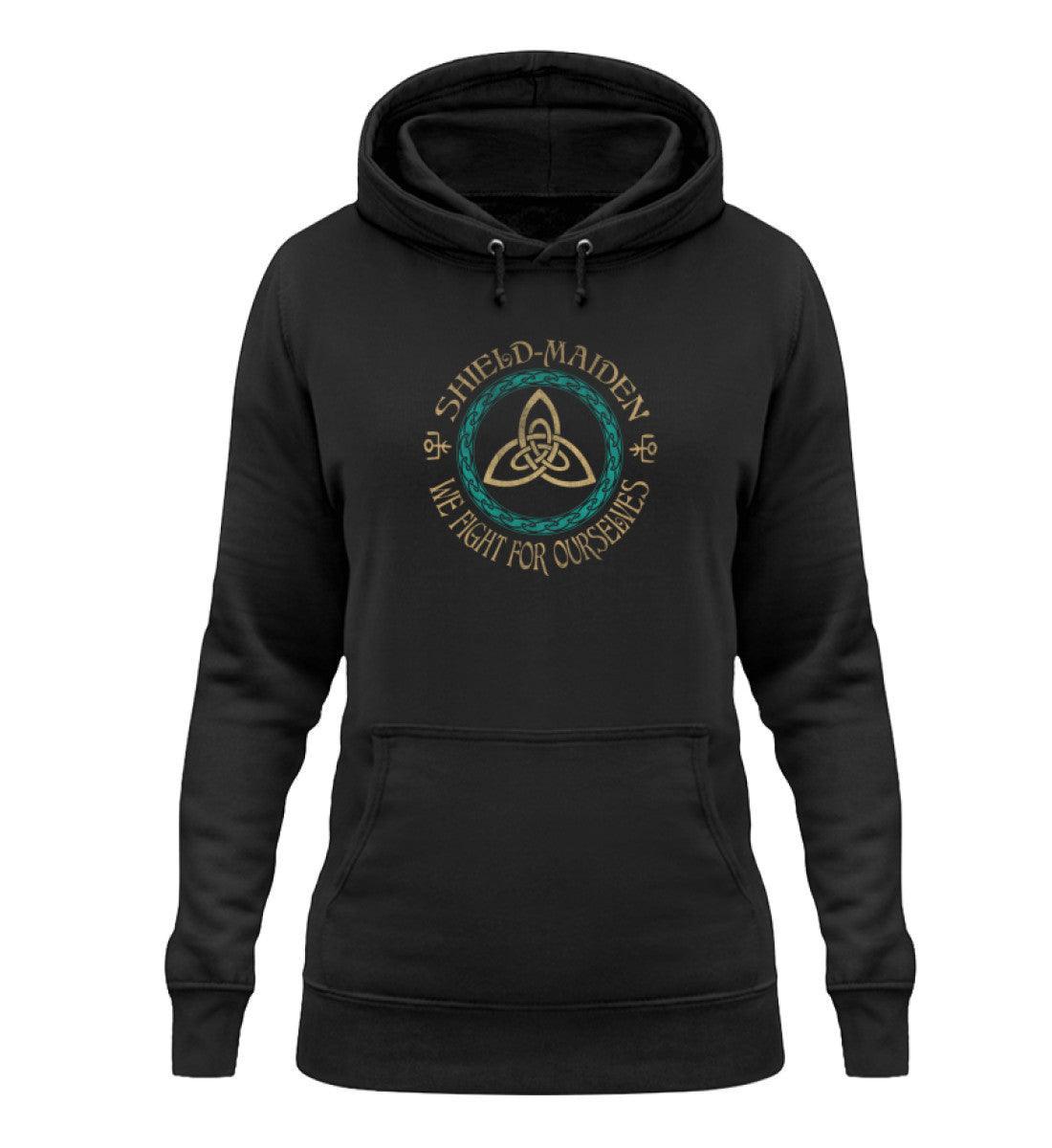 Schildmaiden Hoodie "Wir kämpfen für uns selbst" – Kraftvolles Statement & Keltischer Knoten Design - Nordic Viking Wear