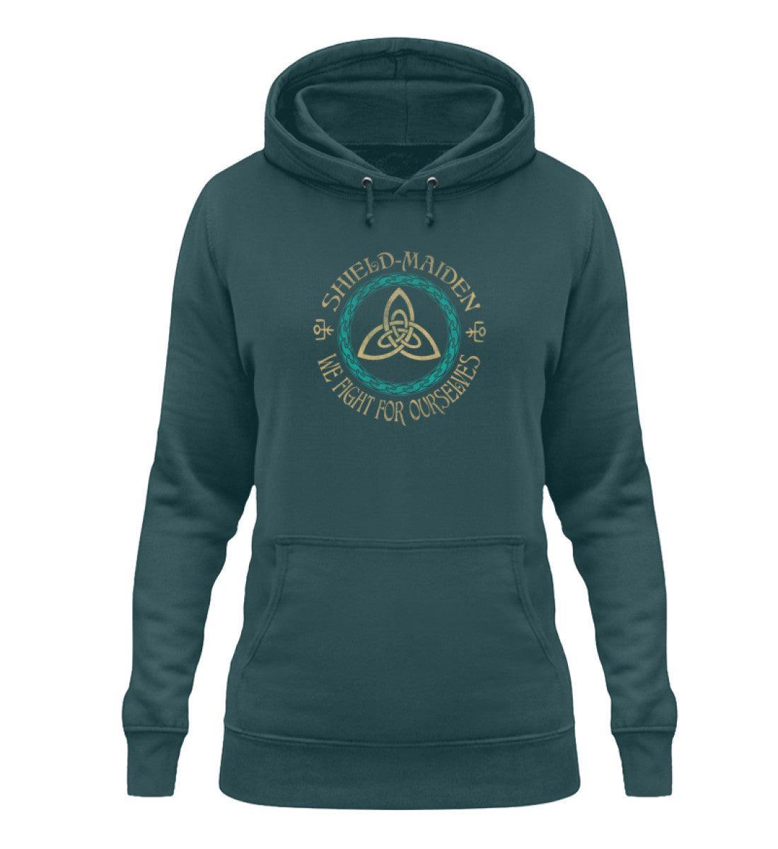 Schildmaiden Hoodie "Wir kämpfen für uns selbst" – Kraftvolles Statement & Keltischer Knoten Design - Nordic Viking Wear