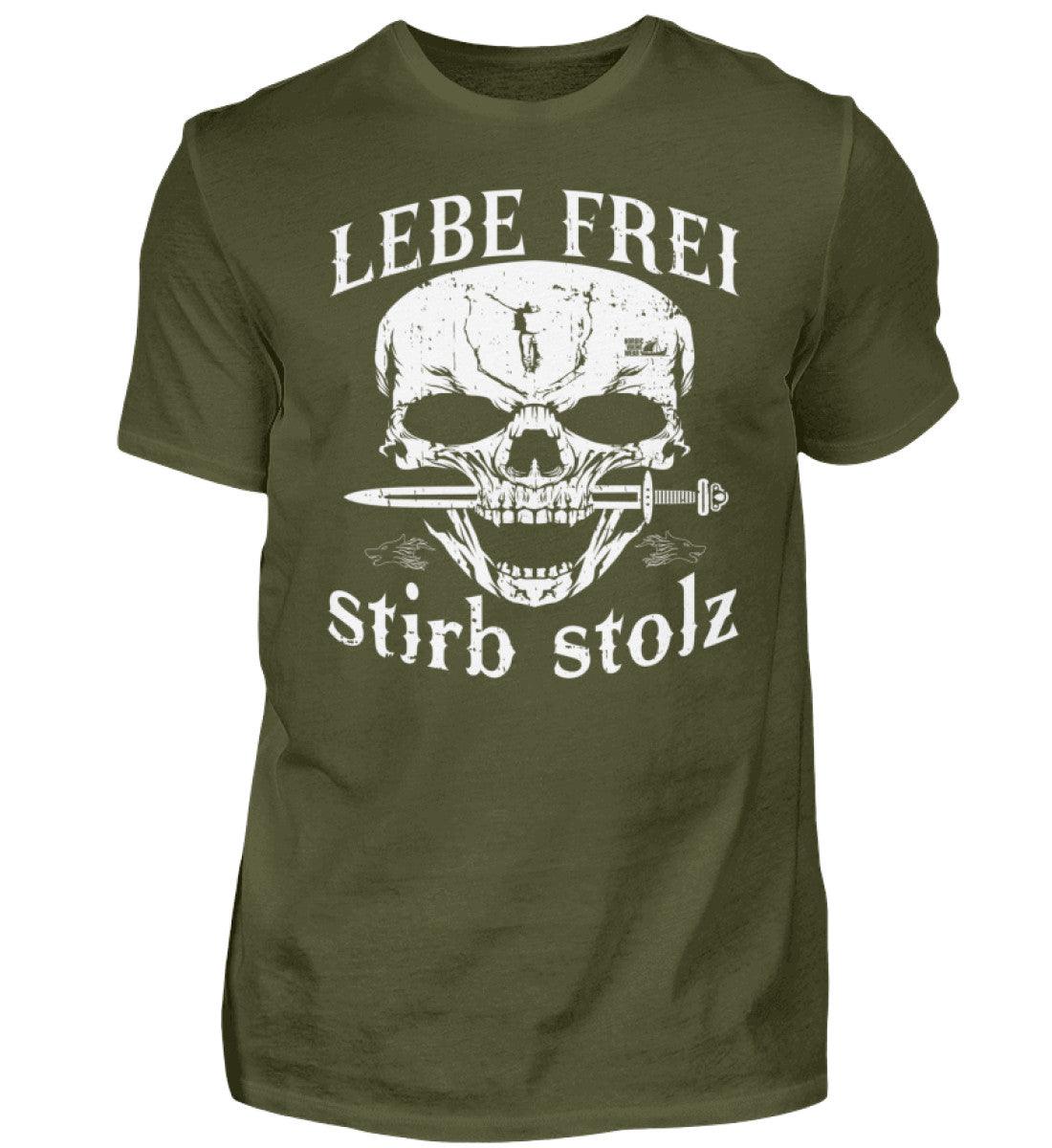 Lebe Frei, Stirb Stolz – Wikinger T-Shirt mit Totenkopf und Schwert-Design - - Nordic Viking Wear