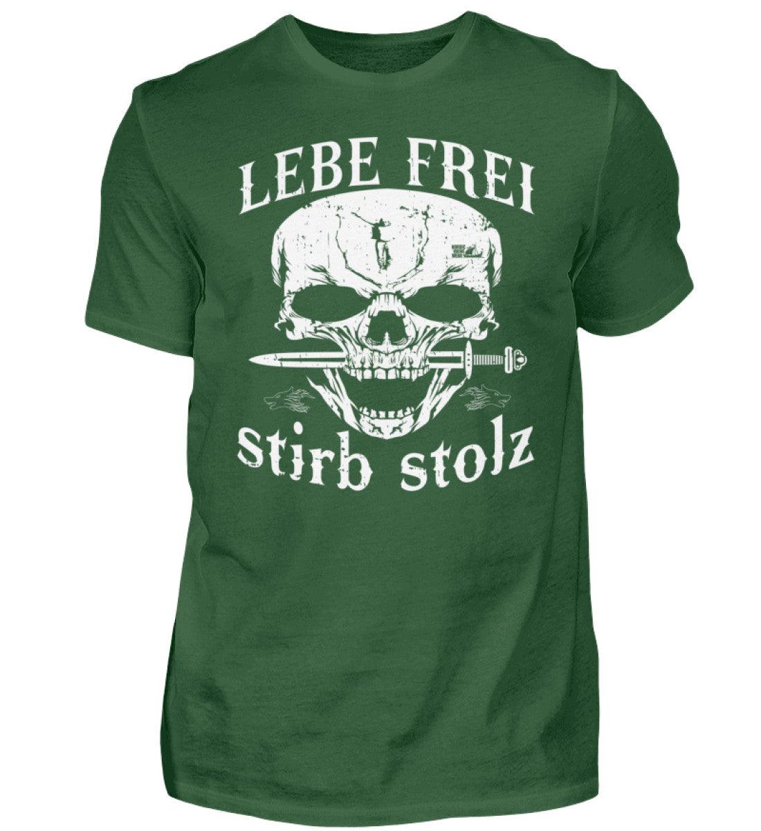 Lebe Frei, Stirb Stolz – Wikinger T-Shirt mit Totenkopf und Schwert-Design - - Nordic Viking Wear