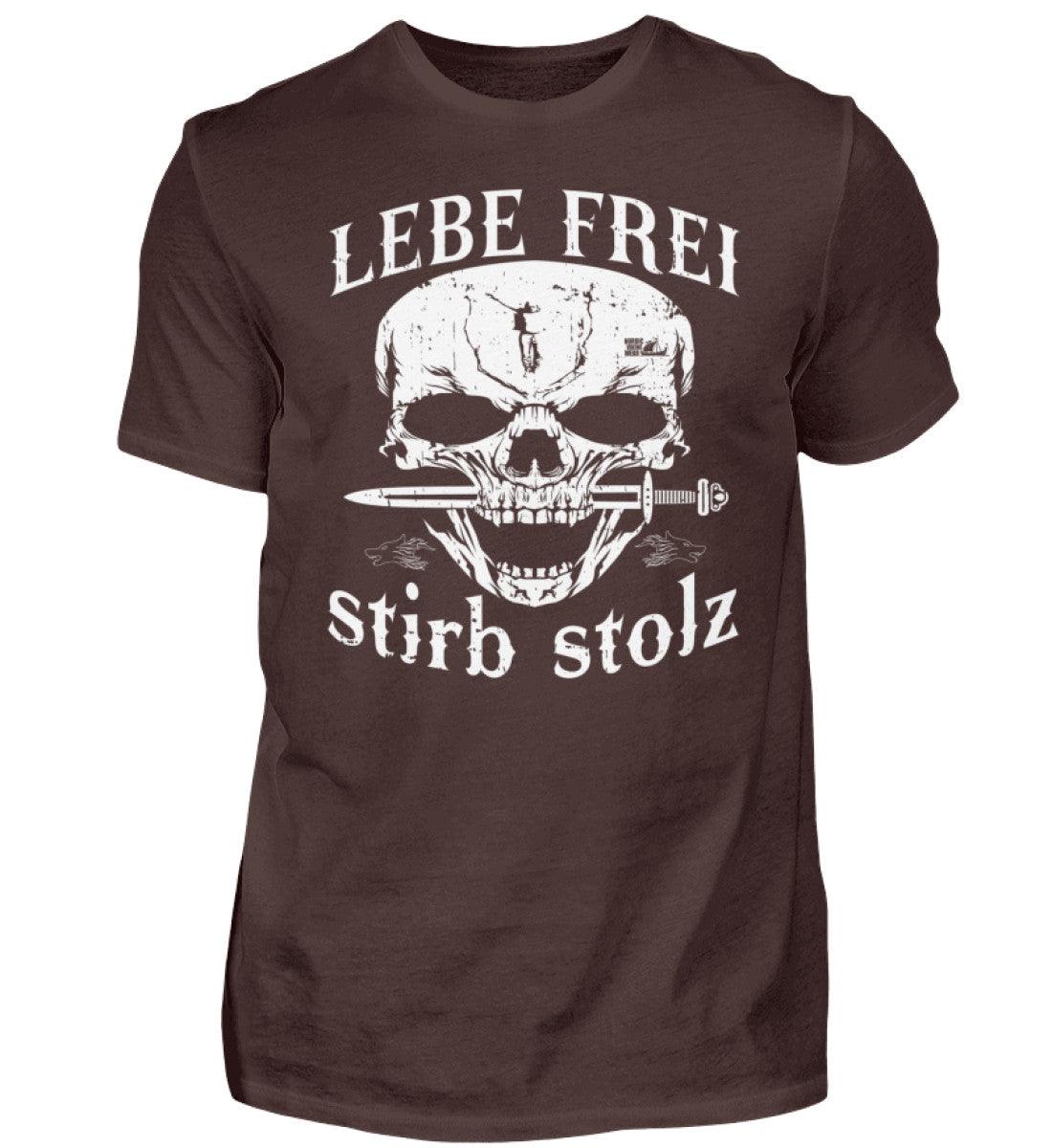 Lebe Frei, Stirb Stolz – Wikinger T-Shirt mit Totenkopf und Schwert-Design - - Nordic Viking Wear