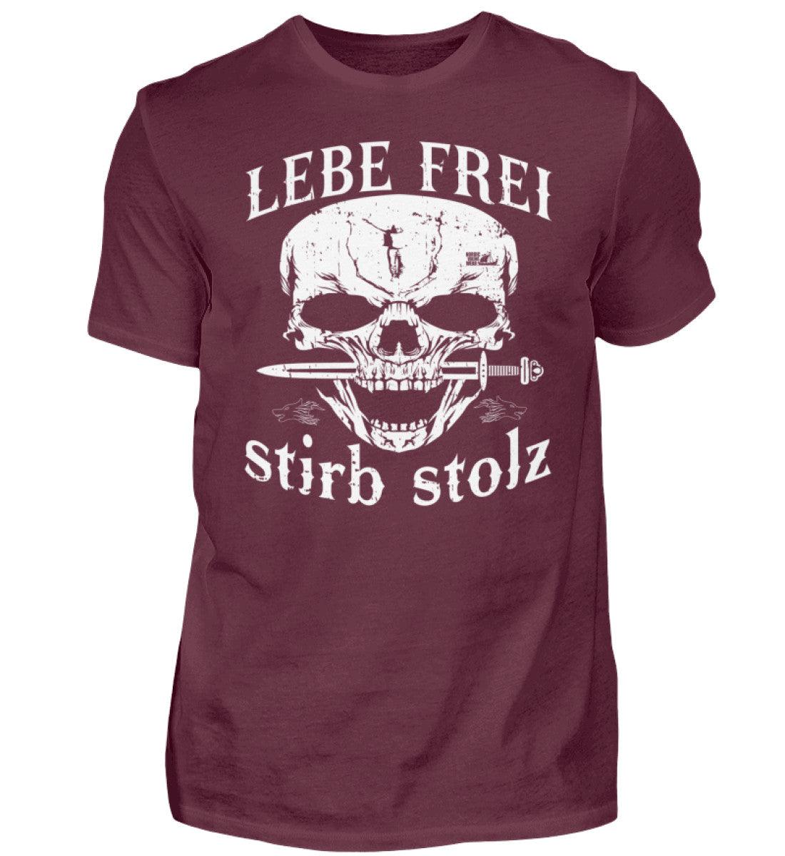 Lebe Frei, Stirb Stolz – Wikinger T-Shirt mit Totenkopf und Schwert-Design - - Nordic Viking Wear