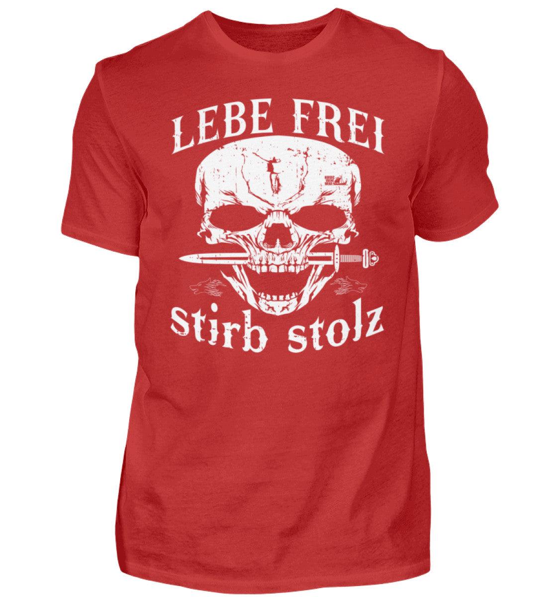 Lebe Frei, Stirb Stolz – Wikinger T-Shirt mit Totenkopf und Schwert-Design - - Nordic Viking Wear