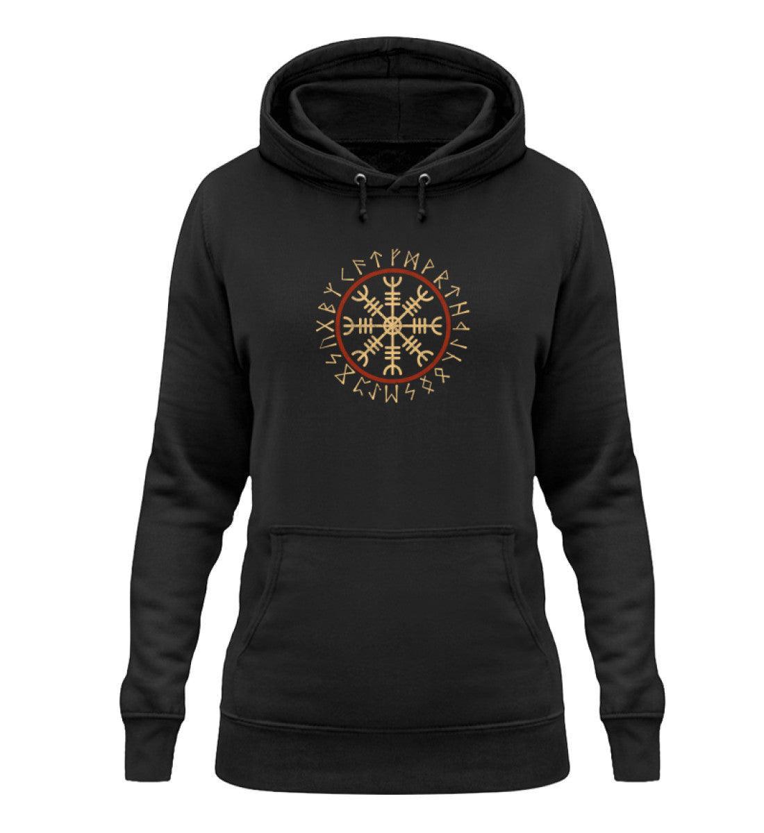 Wikinger Helm Of Awe Mit Runenkreis - Damen Hoodie - Nordic Viking Wear