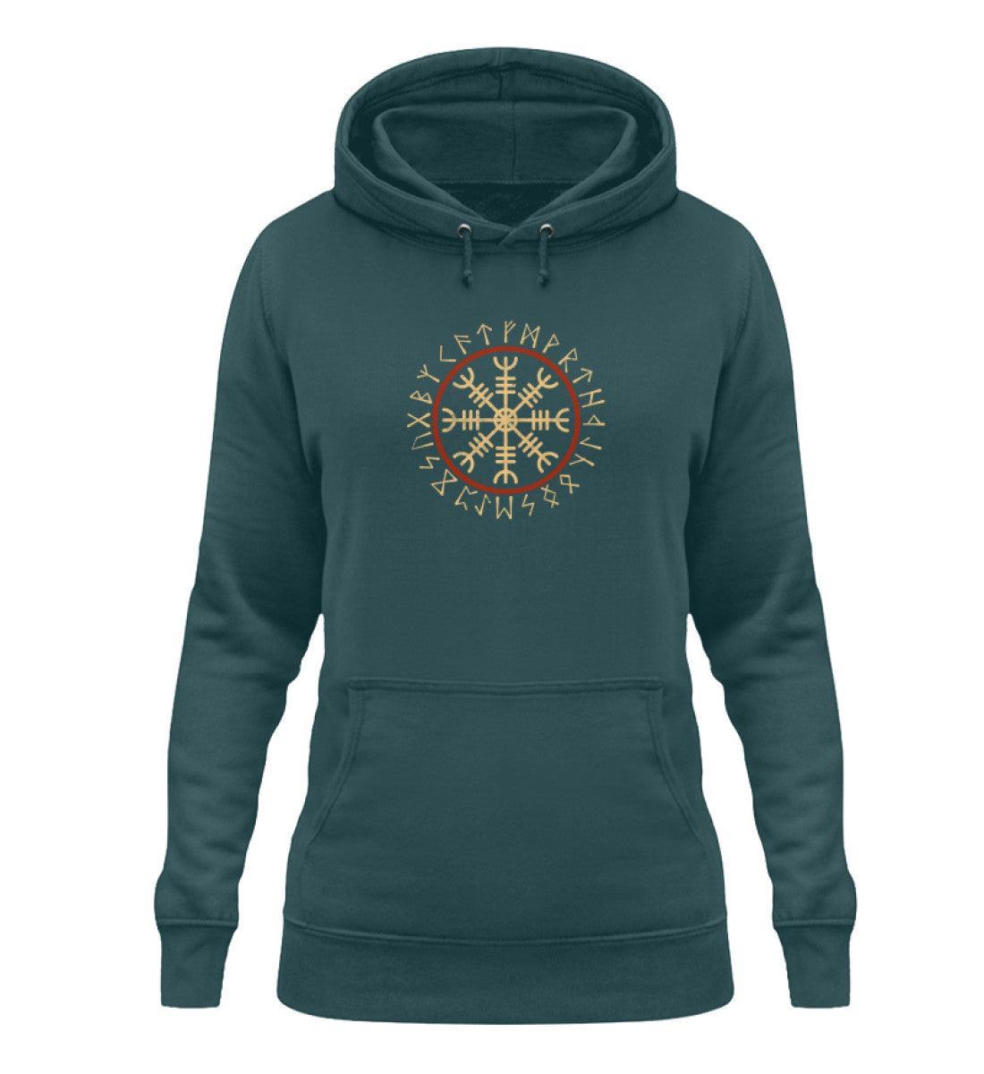 Wikinger Helm Of Awe Mit Runenkreis - Damen Hoodie - Nordic Viking Wear