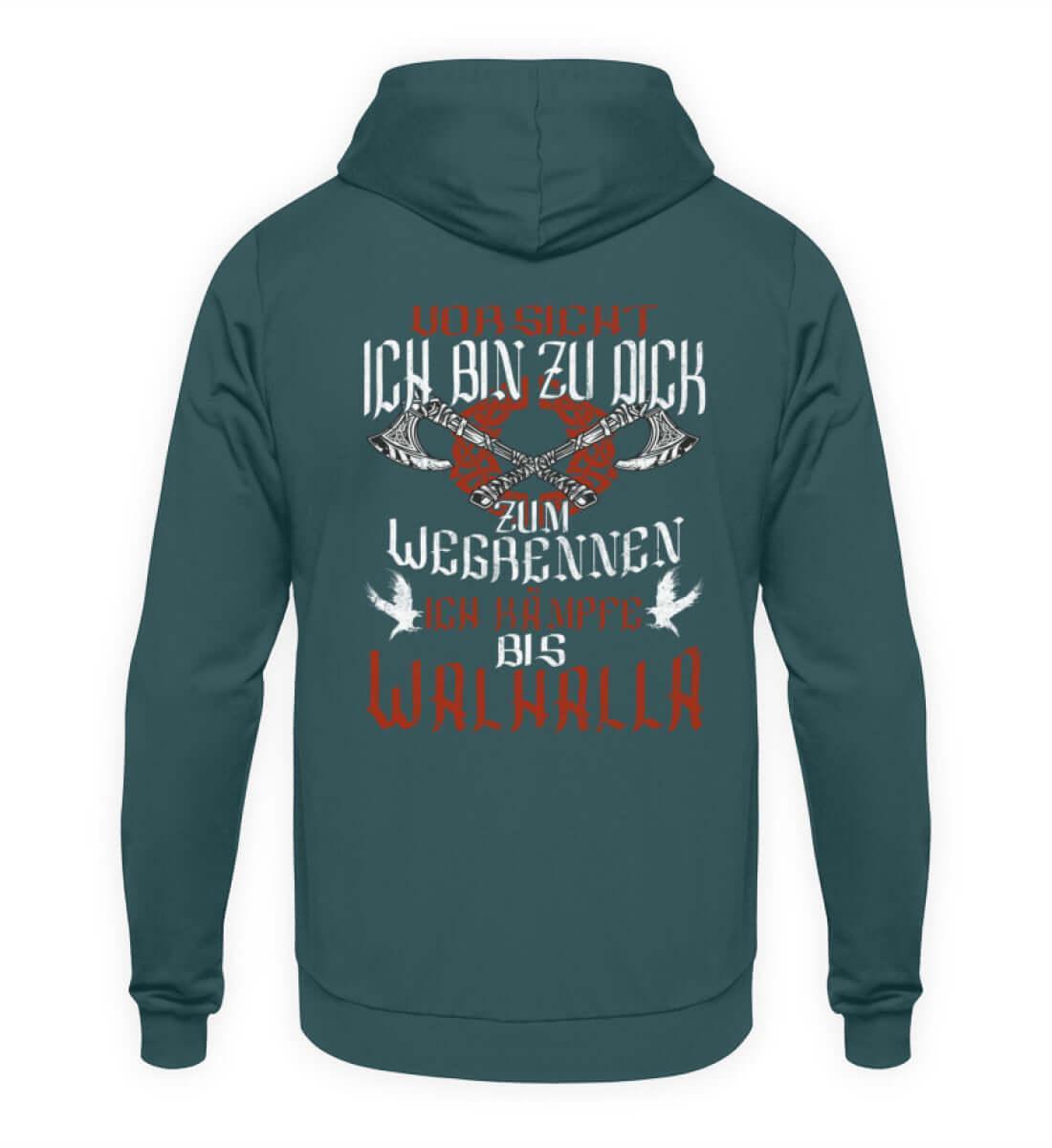 "Lustiges Wikinger-Hoodie – 'Ich bin zu dick zum Wegrennen - Nordic Viking Wear