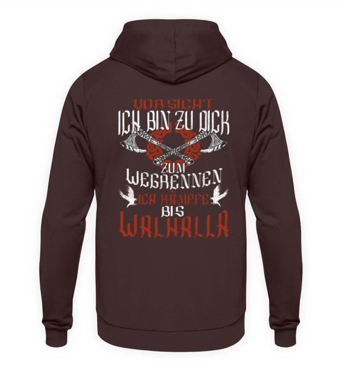 "Lustiges Wikinger-Hoodie – 'Ich bin zu dick zum Wegrennen - Nordic Viking Wear