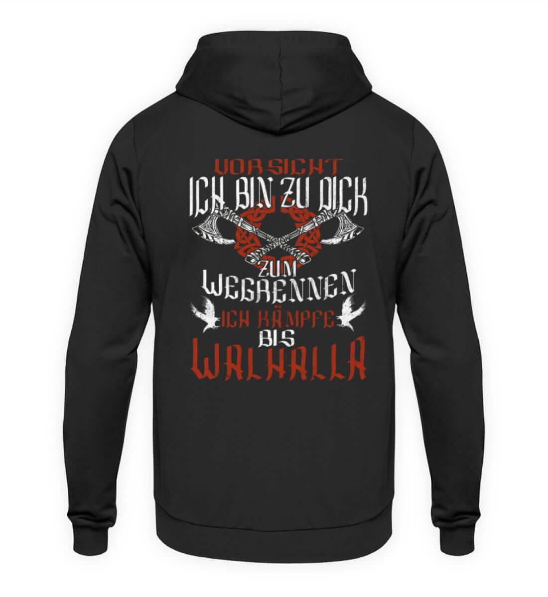 "Lustiges Wikinger-Hoodie – 'Ich bin zu dick zum Wegrennen - Nordic Viking Wear