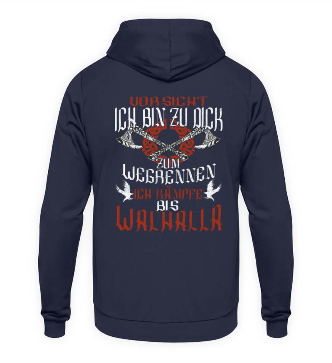 "Lustiges Wikinger-Hoodie – 'Ich bin zu dick zum Wegrennen - Nordic Viking Wear