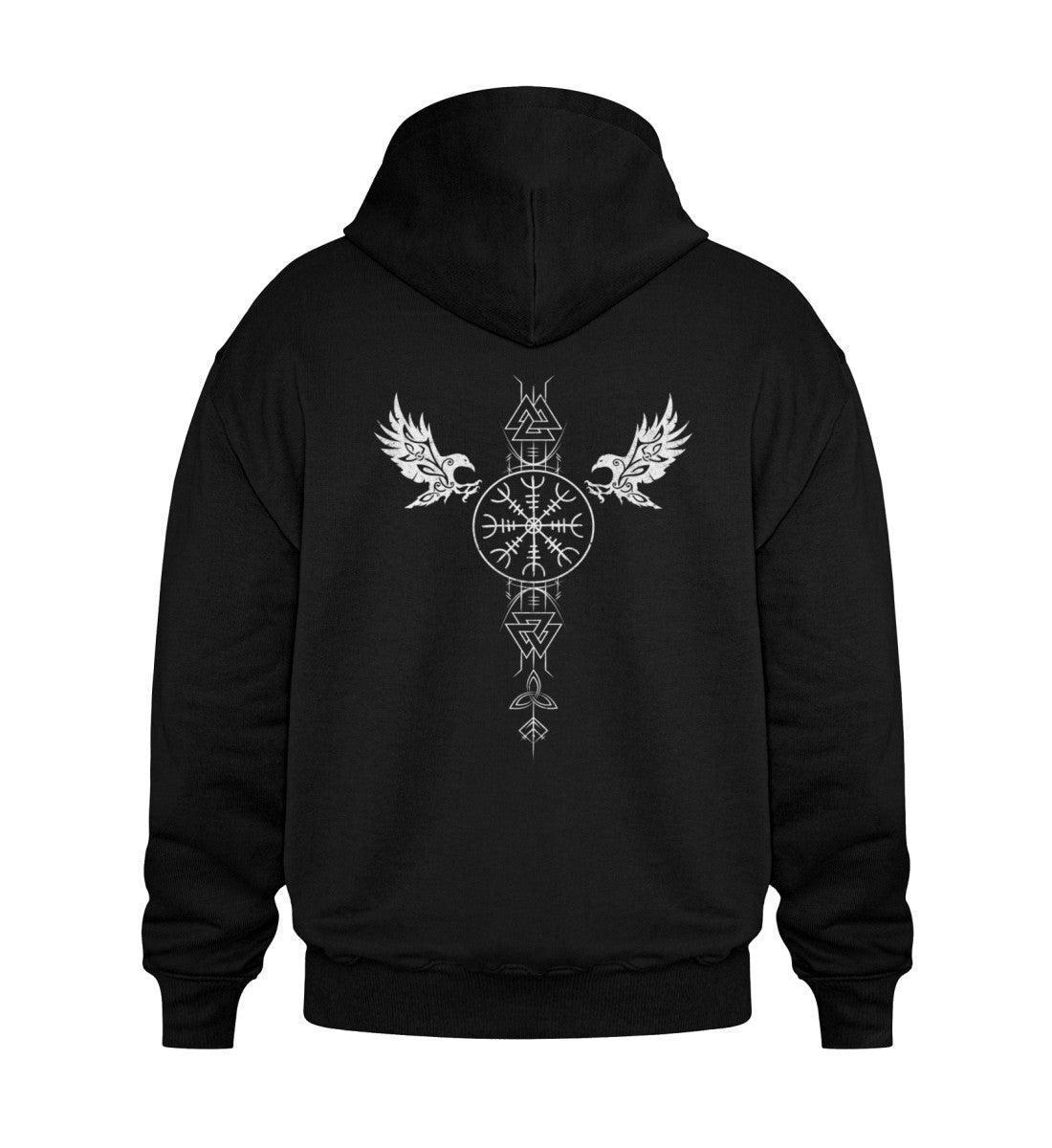 Wikinger Heavy Vintage Hoodie Odins Ruf - Helm Of Awe - Nordic Viking Wear