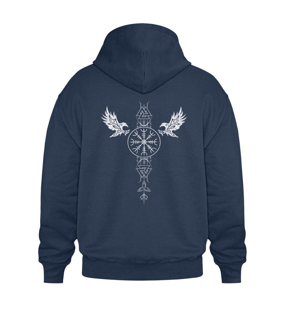 Wikinger Heavy Vintage Hoodie Odins Ruf - Helm Of Awe - Nordic Viking Wear