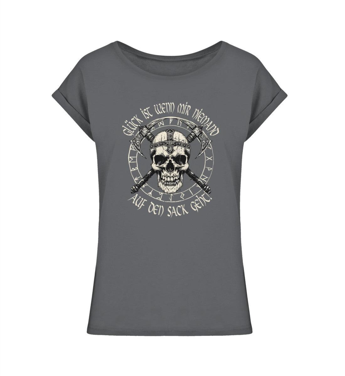 Schildmaiden Extendet Shirt – „Glück ist, wenn mir niemand auf den Sack geht“-Design - Nordic Viking Wear