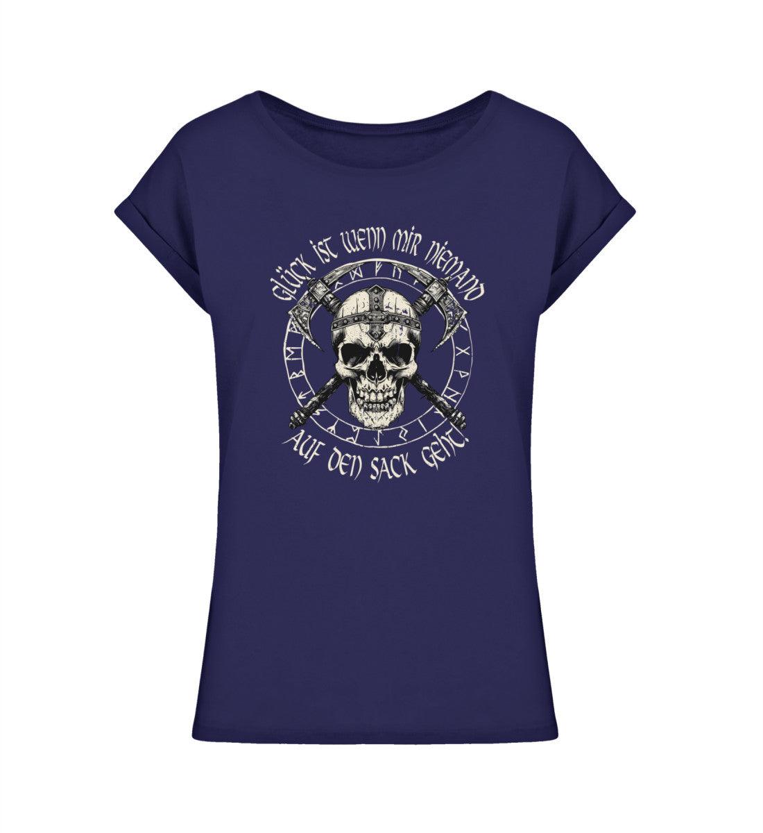 Schildmaiden Extendet Shirt – „Glück ist, wenn mir niemand auf den Sack geht“-Design - Nordic Viking Wear