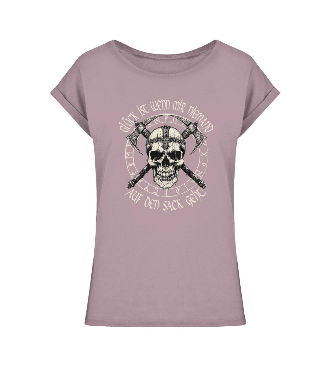 Schildmaiden Extendet Shirt – „Glück ist, wenn mir niemand auf den Sack geht“-Design - Nordic Viking Wear