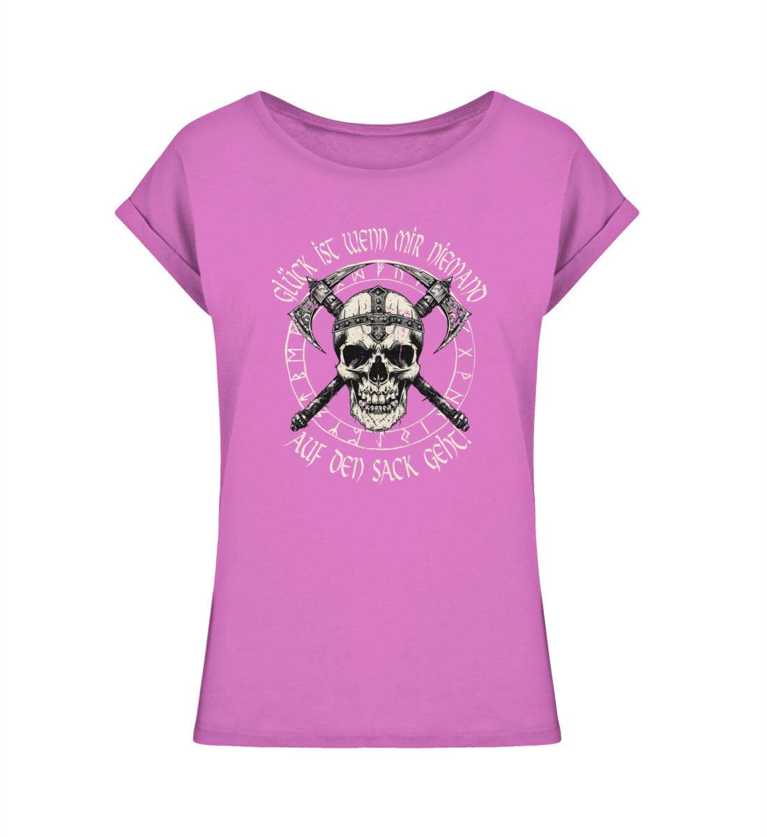 Schildmaiden Extendet Shirt – „Glück ist, wenn mir niemand auf den Sack geht“-Design - Nordic Viking Wear