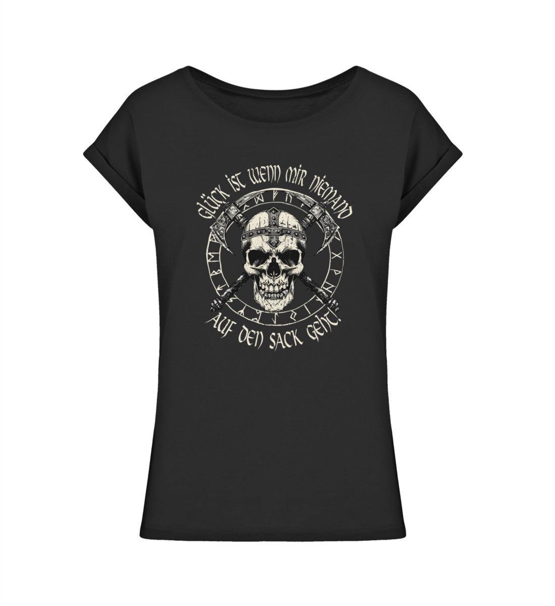 Schildmaiden Extendet Shirt – „Glück ist, wenn mir niemand auf den Sack geht“-Design - Nordic Viking Wear