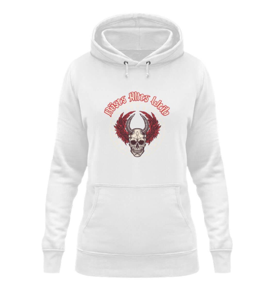 Schildmaiden Hoodie 'Böses Altes Weib' – Walkürenflügel und Runenmacht - Nordic Viking Wear