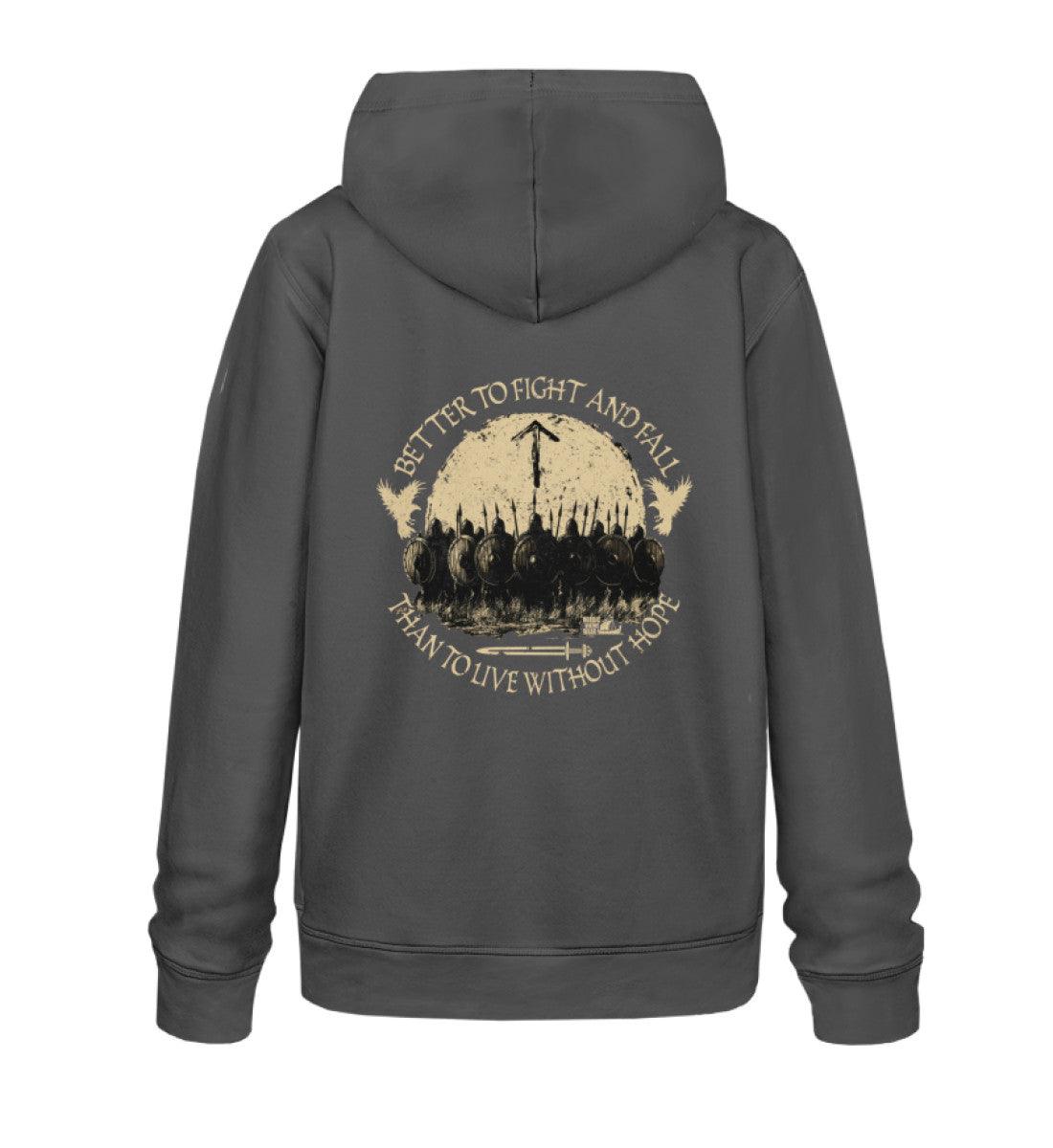 Wikinger Premium Hoodie – Better to Fight and Fall Than to Live Without Hope - Nordic Viking Wear