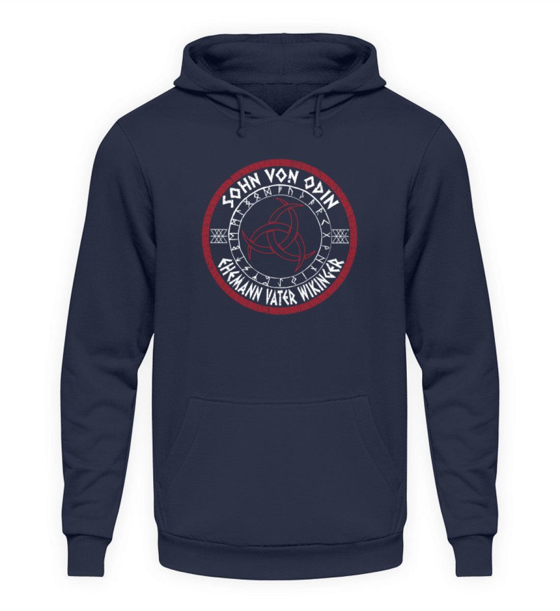 Wikinger Hoodie mit Odins Gjallarhorn & Runenkreis - Sohn Von Odin, Ehemann, Vater - Nordischer Pullover für Männer - Nordic Viking Wear