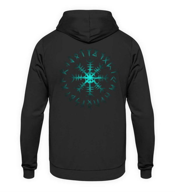 Wikinger Helm des Schreckens Hoodie – Mystischer Runenkreis - Nordic Viking Wear