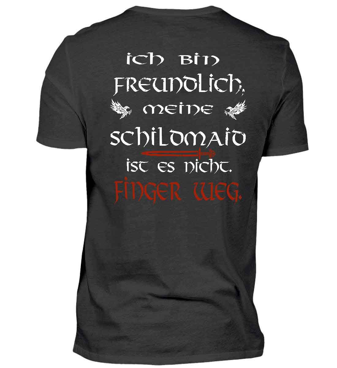 Wikinger Premiumshirt Backprint Freundliche Schildmaid