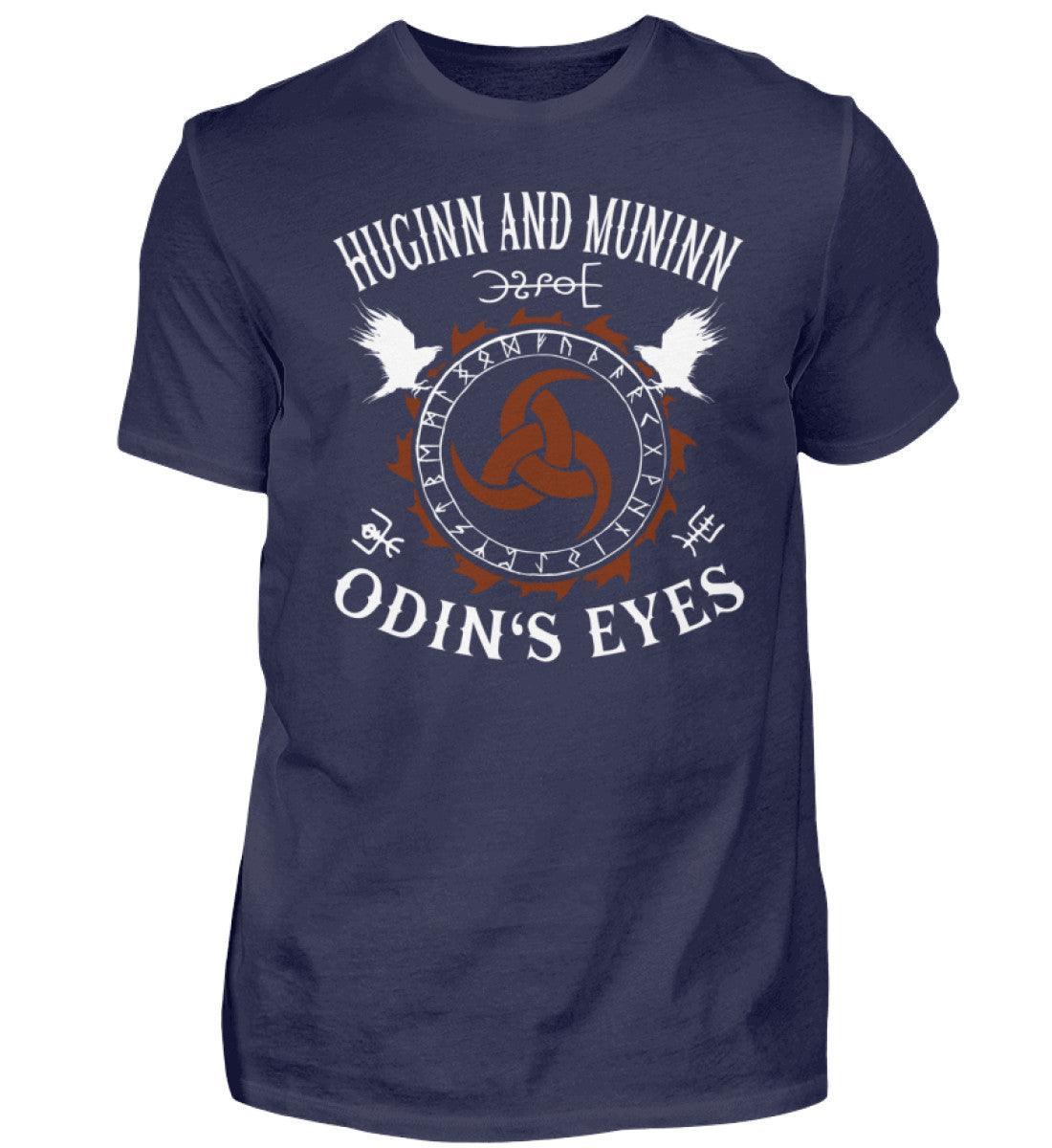 Wikinger- Premium Shirt "Huginn und Muninn - Odins Augen" Front Print - Nordic Viking Wear