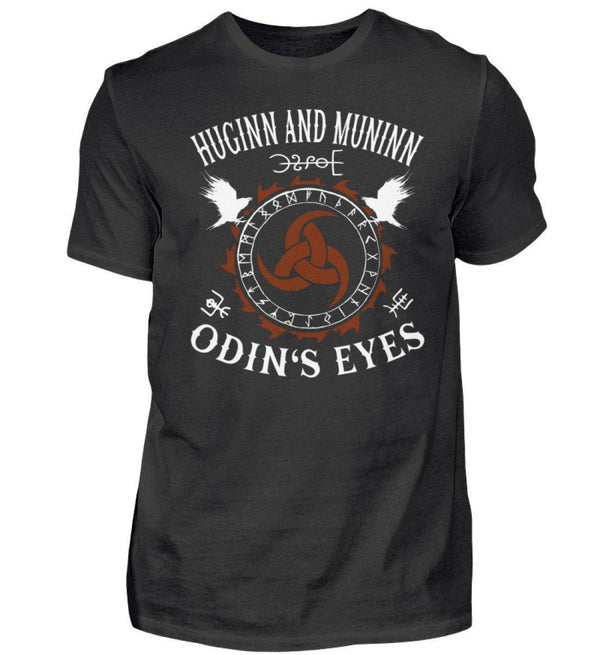 Wikinger- Premium Shirt "Huginn und Muninn - Odins Augen" Front Print - Nordic Viking Wear