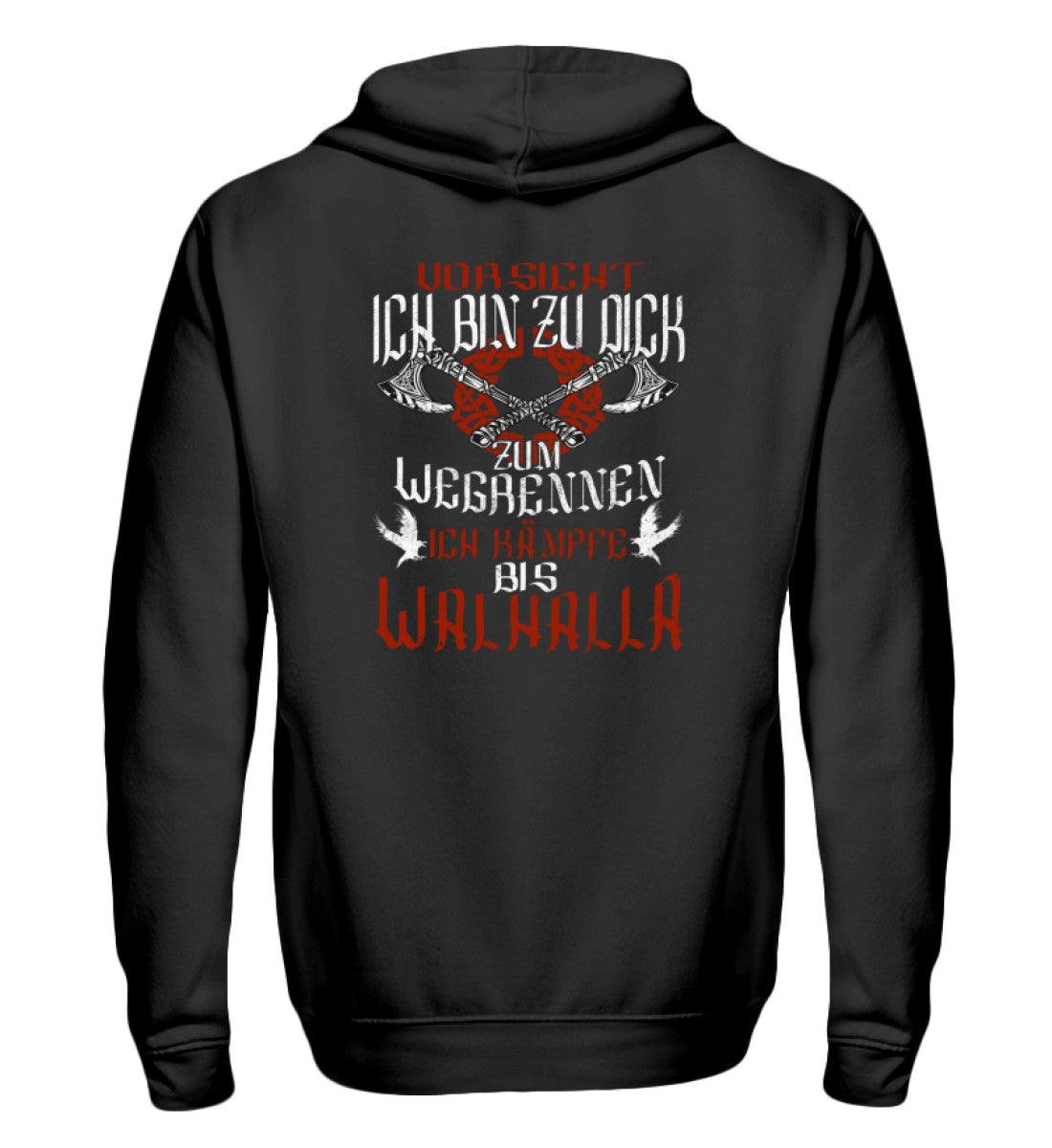 ⚡ Wikinger Zipp-Hoodie – Ich bin zu dick zum Wegrennen, ich kämpfe bis Walhalla ⚡ - Nordic Viking Wear