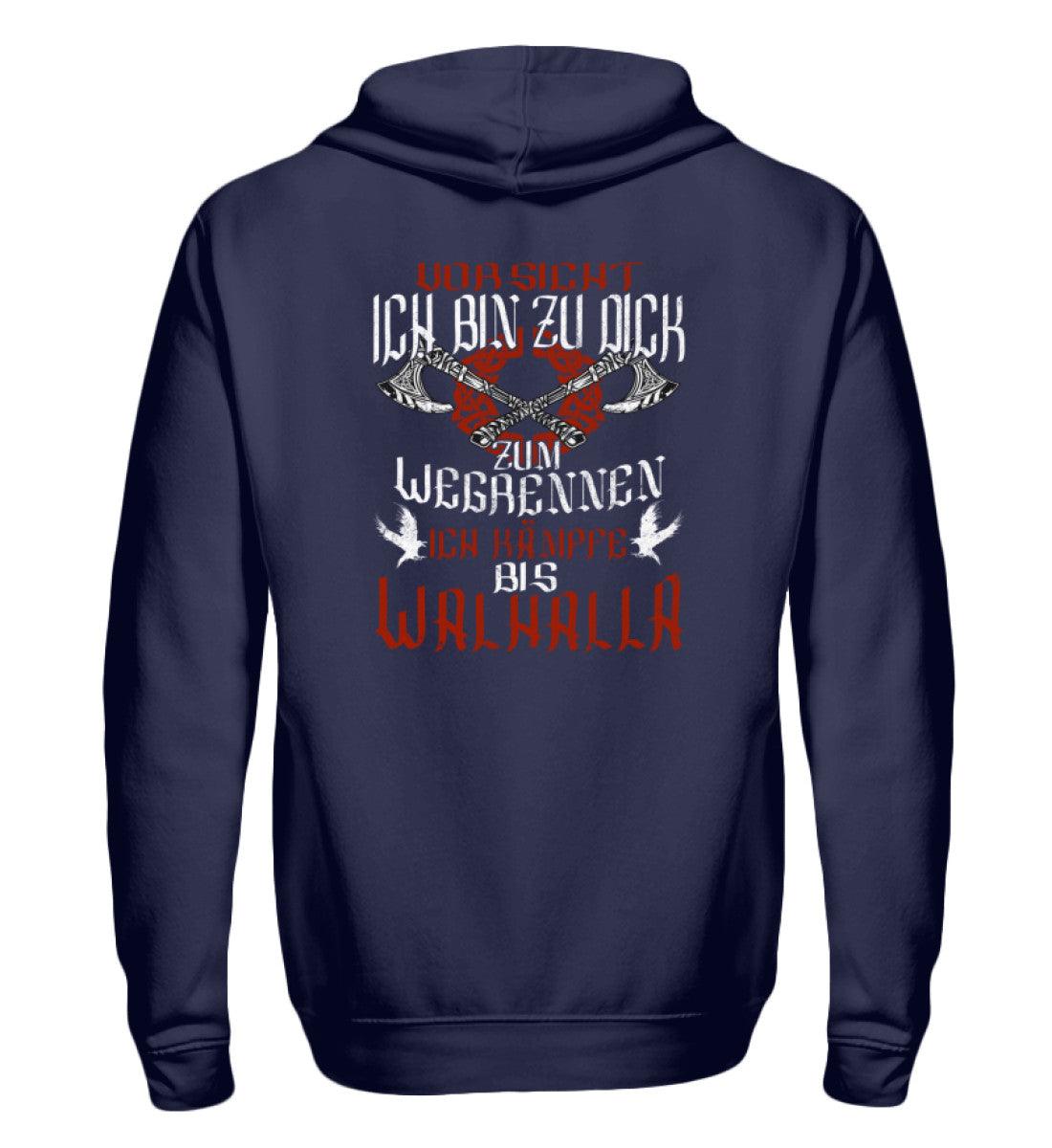 ⚡ Wikinger Zipp-Hoodie – Ich bin zu dick zum Wegrennen, ich kämpfe bis Walhalla ⚡ - Nordic Viking Wear