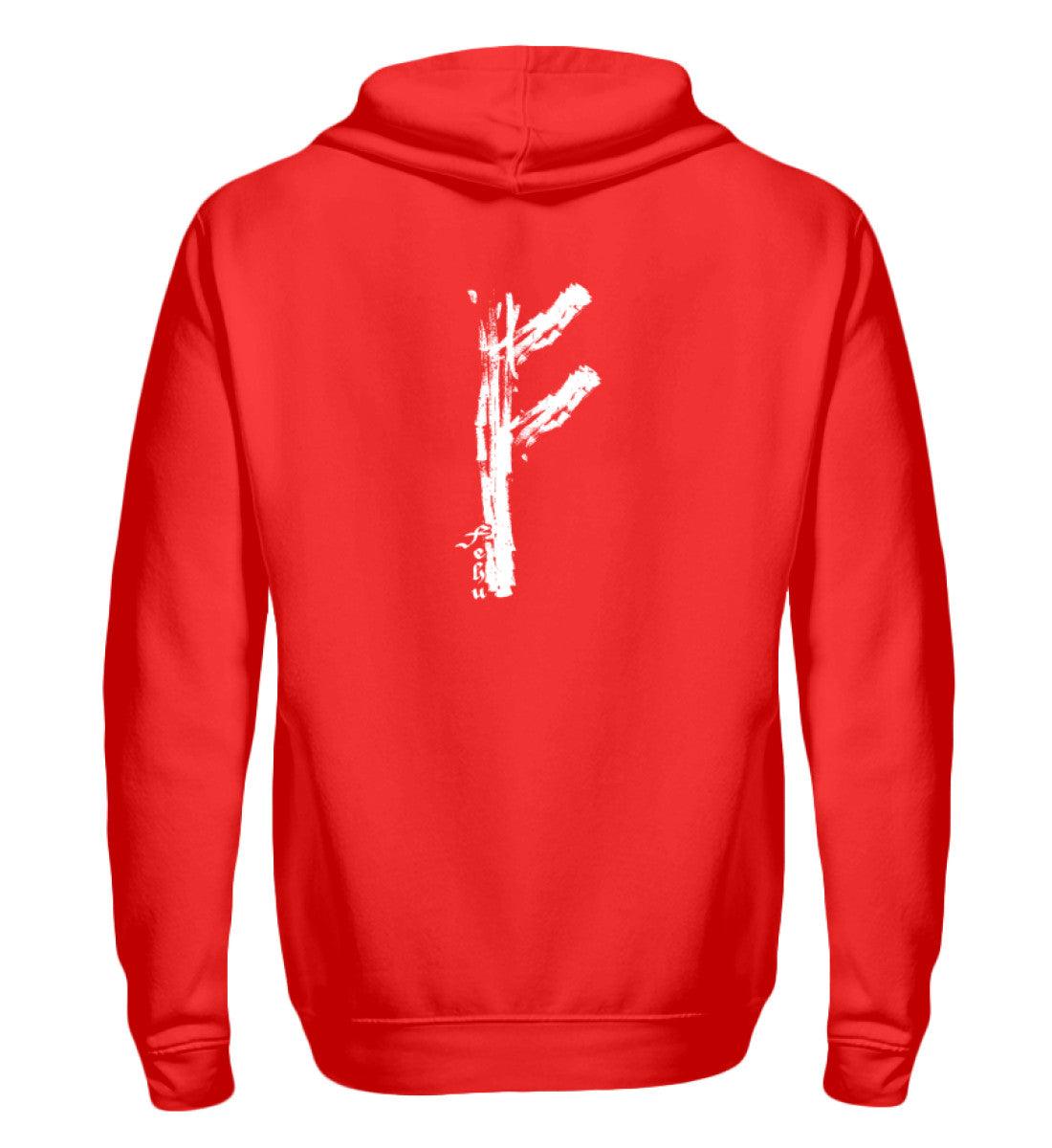 🔥 Fehu-Rune Zipp-Hoodie – Symbol für Reichtum & Erfolg 🔥 - Nordic Viking Wear