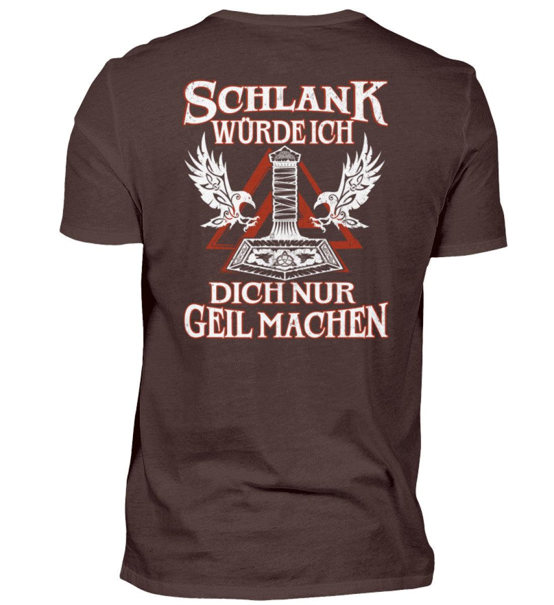 Lustiges Wikinger Herren Shirt Schlank Würde Ich Design, 100% Baumwolle, Perfekt als Geschenk, 185g/m² strapazierfähige Stoffqualität