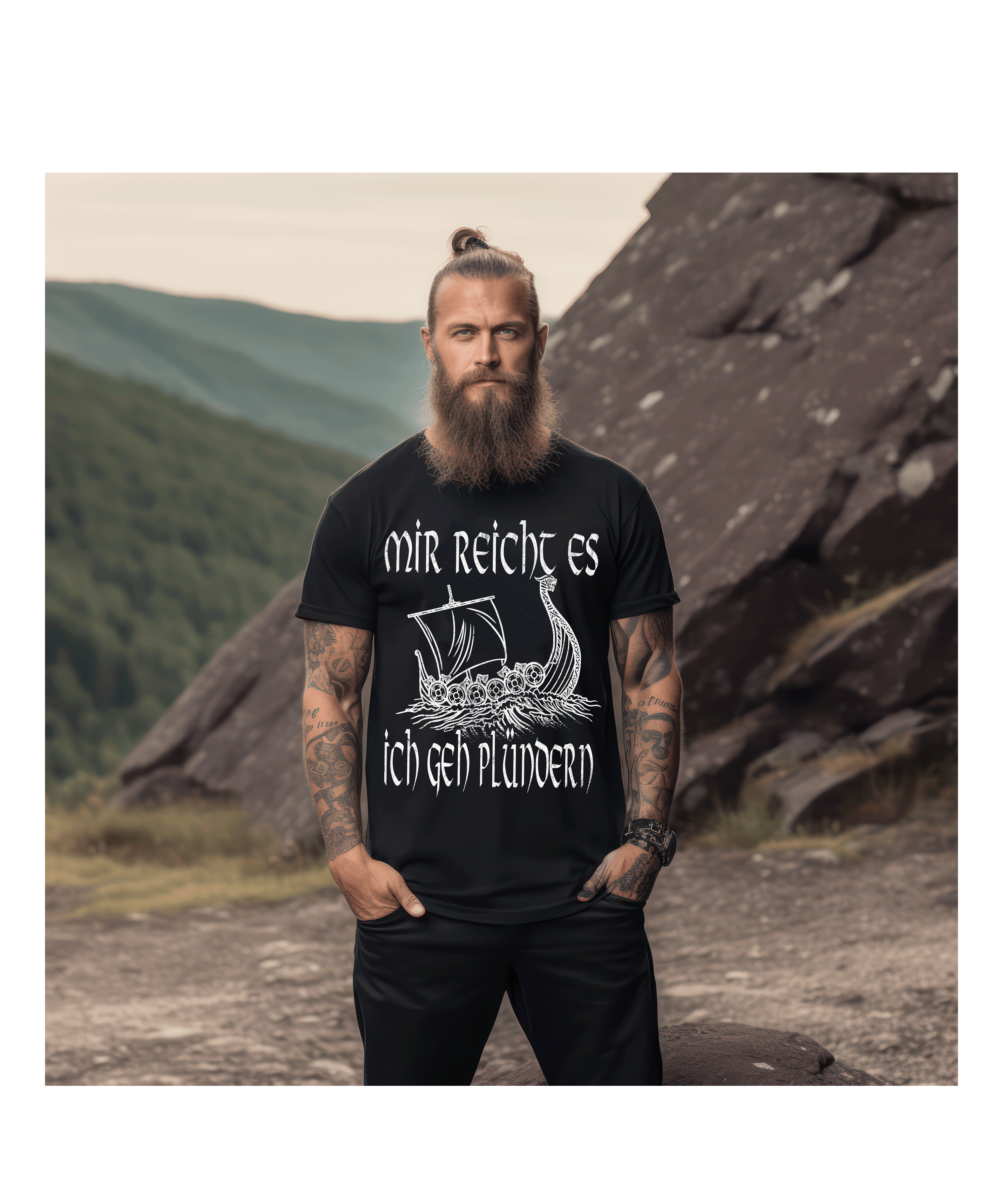 Mir Reicht Es Ich Geh Plündern Lustiges Wikinger - Herren Premiumshirt - Nordic Viking Wear