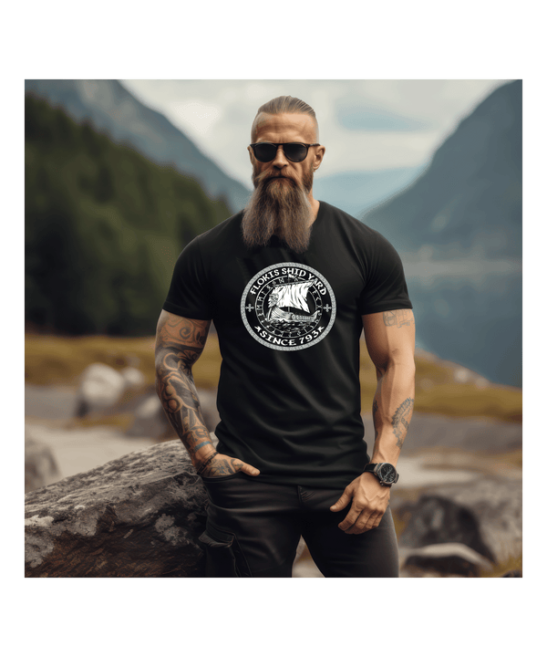 Flokis Ship Yard Viking Ship - Herren Premiumshirt - Nordic Viking Wear