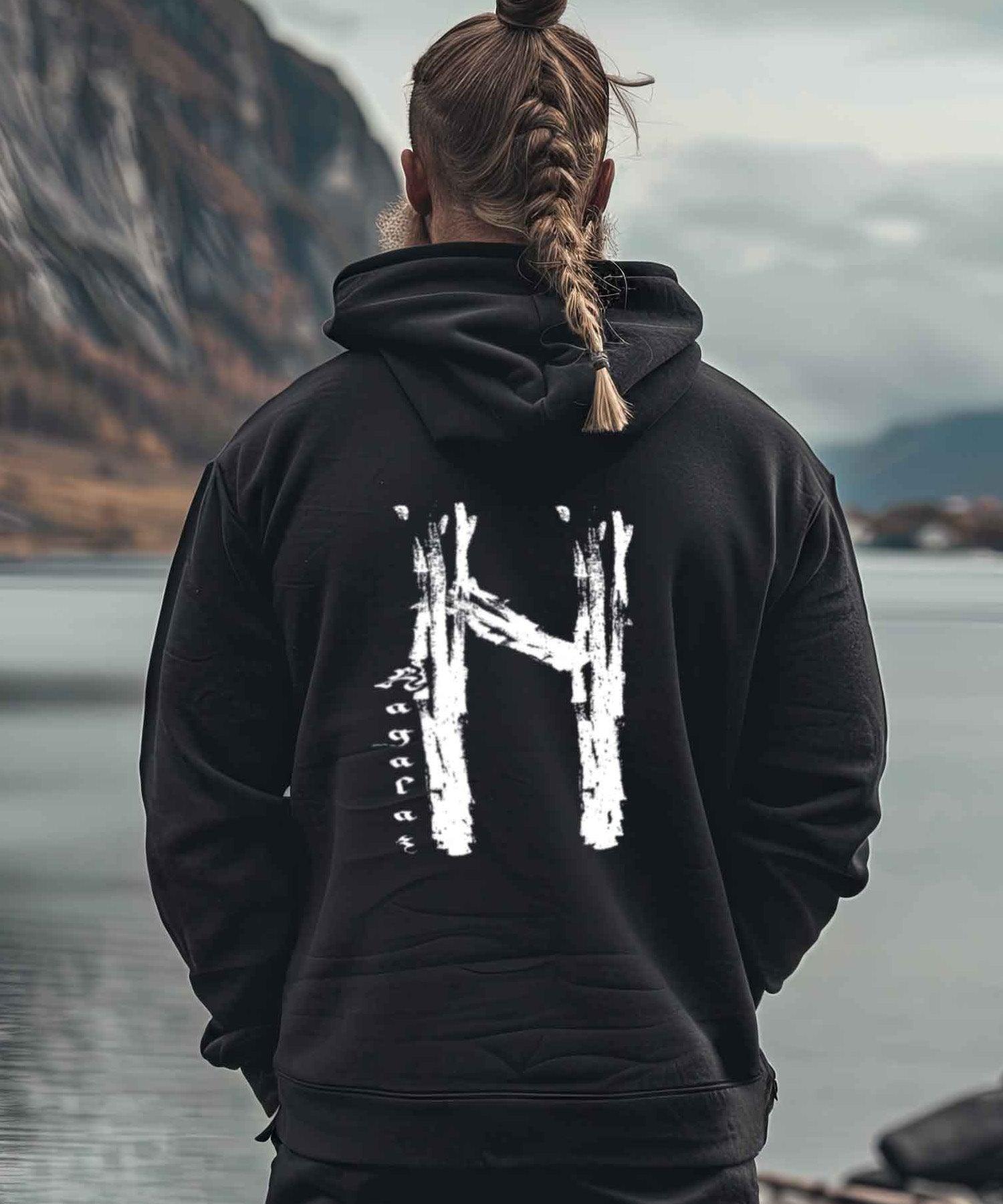 Rune Hagalaz Premium Hoodie - Nordic Viking Wear