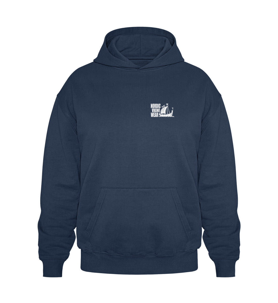 Wikinger Heavy Hoodie See You In Valhalla - Cooper Dry Hoodie in navy blue with large front pocket and stylish hood.