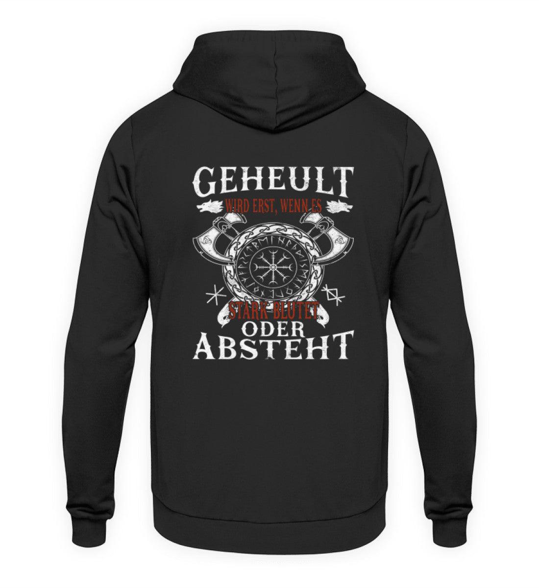 Lustiger Wikinger Hoodie mit Helm of Awe und frechem Spruch – Humorvolles Viking Design für Stärke und Schutz – Rückseite Ansicht