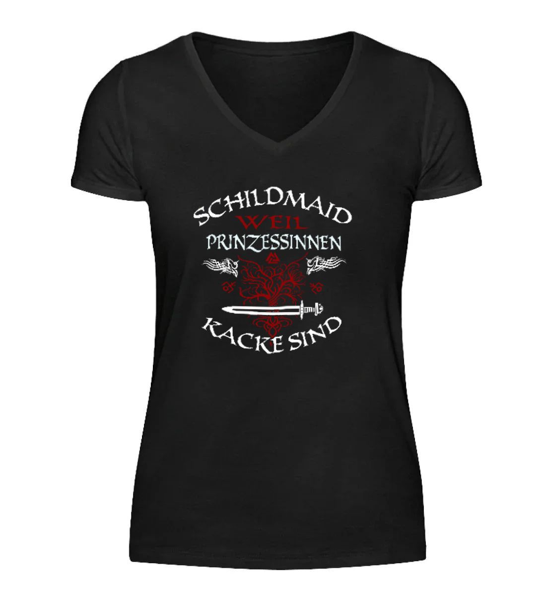 Schildmaiden V-Neck Frontprint Schildmaid-Weil-Prinzessinnen-Kacke-Sind-2.0.