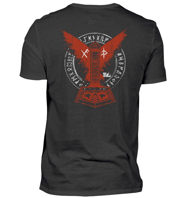 Wikinger Premiumshirt – Thors Hammer mit Blutadler und Binde-Runen - Nordic Viking Wear