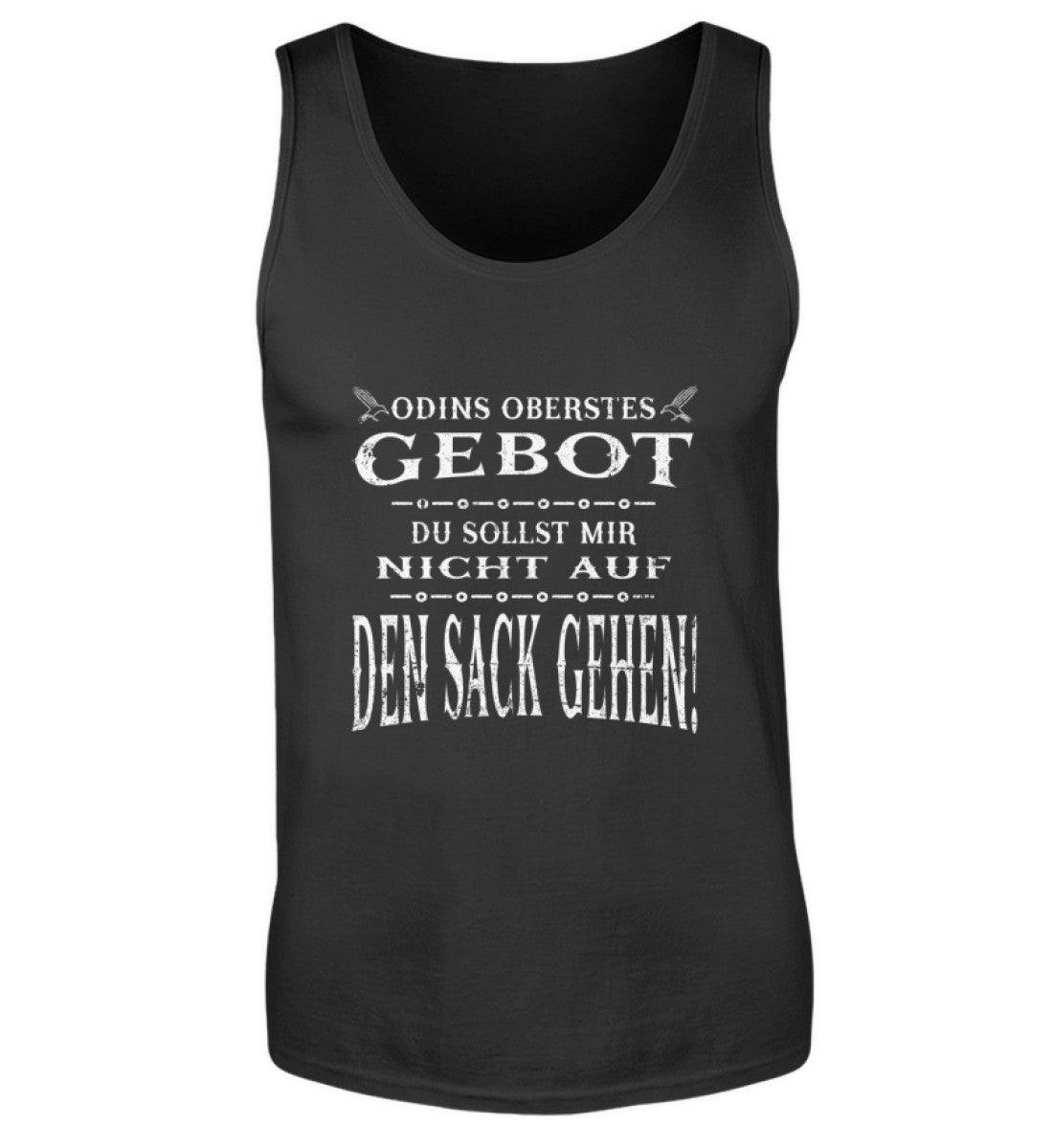 Lustiges Wikinger-Tanktop mit Aufdruck "Odins Oberstes Gebot: Du Sollst Mir Nicht Auf Den Sack Gehen!" in Schwarz