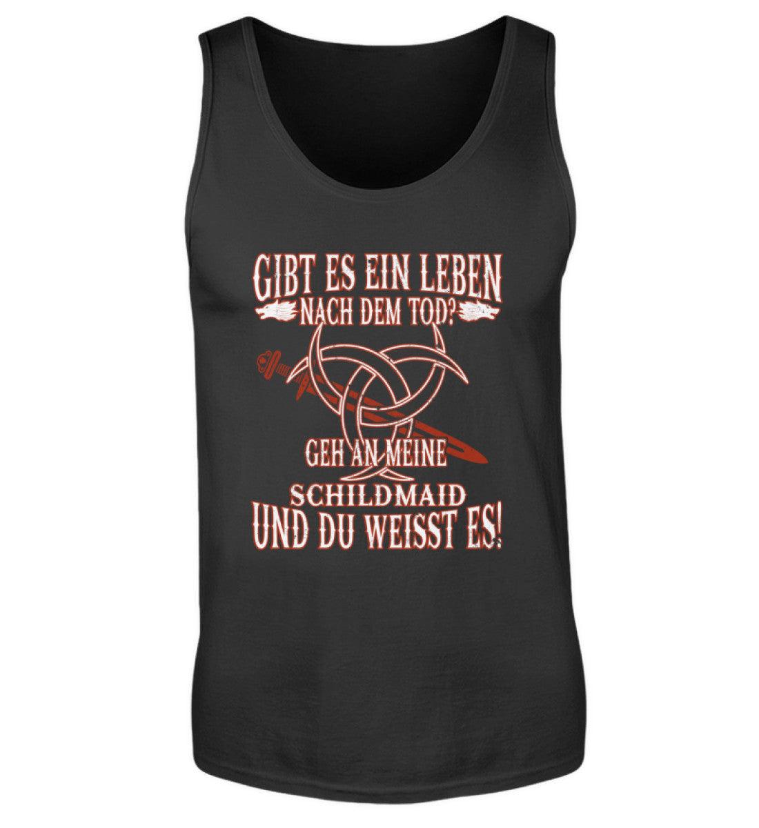 Lustiges Wikinger Tanktop Gibt Es Ein Leben Nach Dem Tod - Herren Tanktop mit hochwertigem Druck auf 100% Baumwolle, schwarz