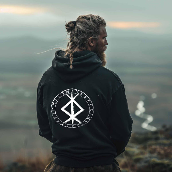 Wikinger Binde Runen Hoodie Protection - Nordic Viking Wear