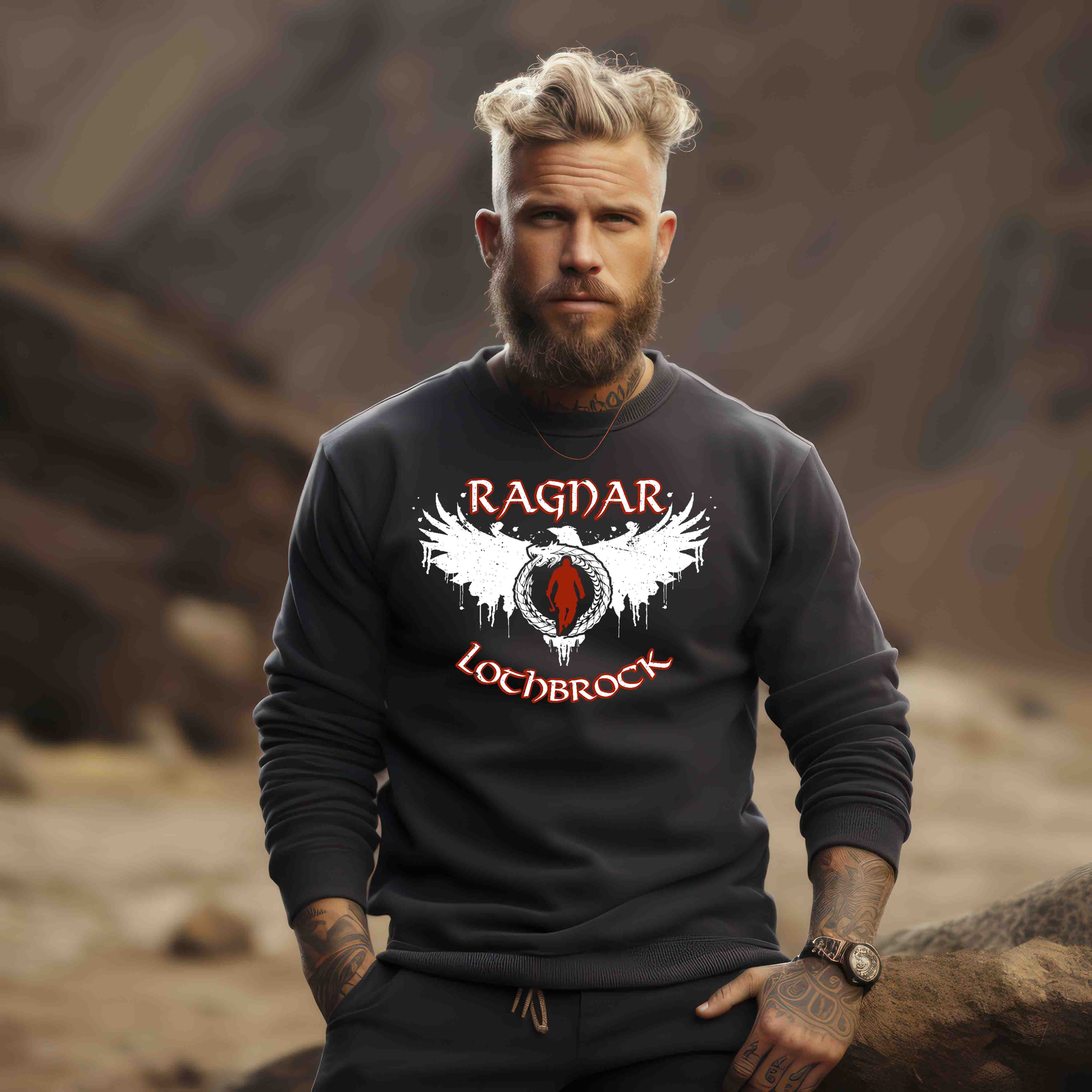 Wikinger Sweatshirt Ragnar Lothbrock Design  - Unisex Pullover