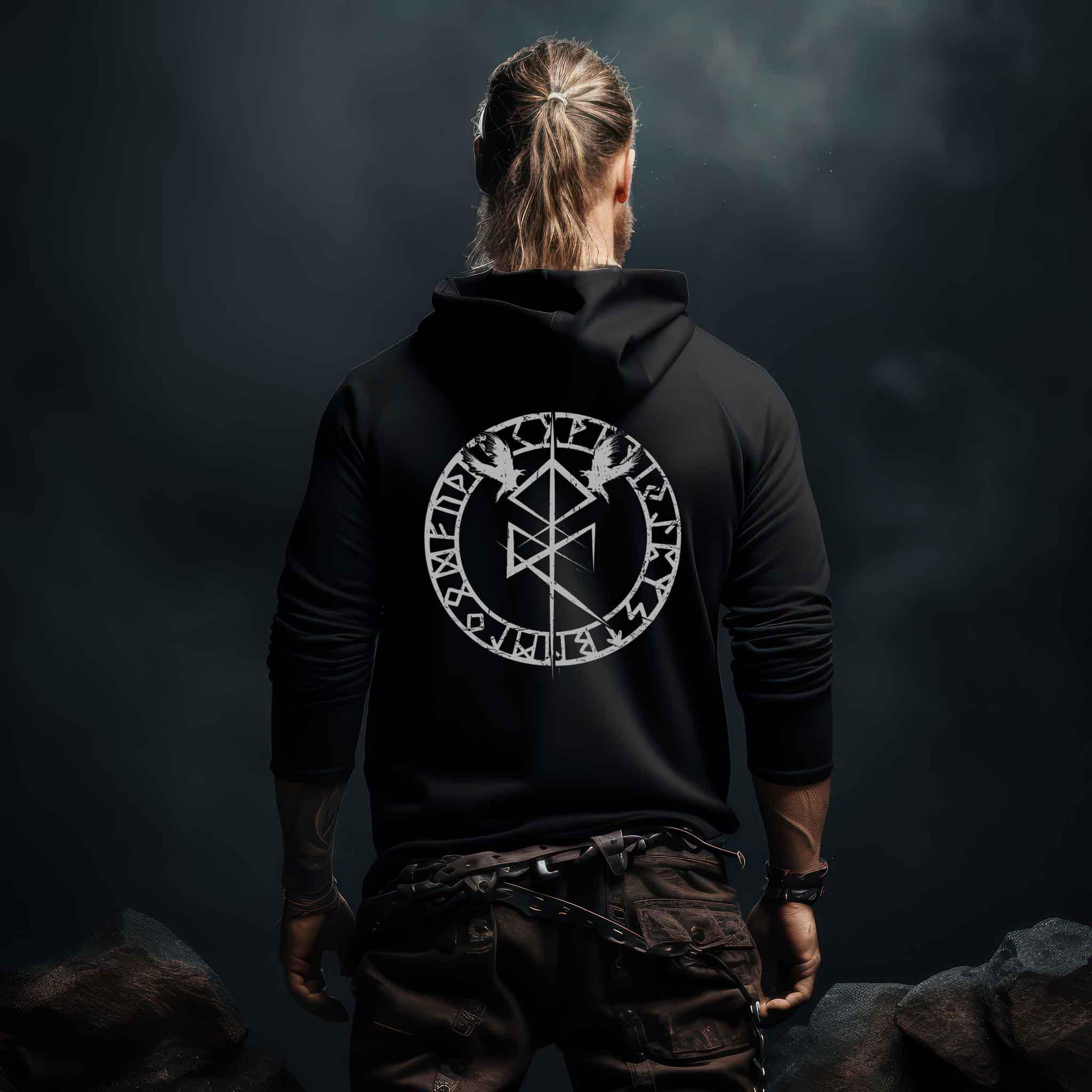 Wikinger Hoodie Odin Binderune T-Shirt – Mystisches Nordisches Symbol - Nordic Viking Wear