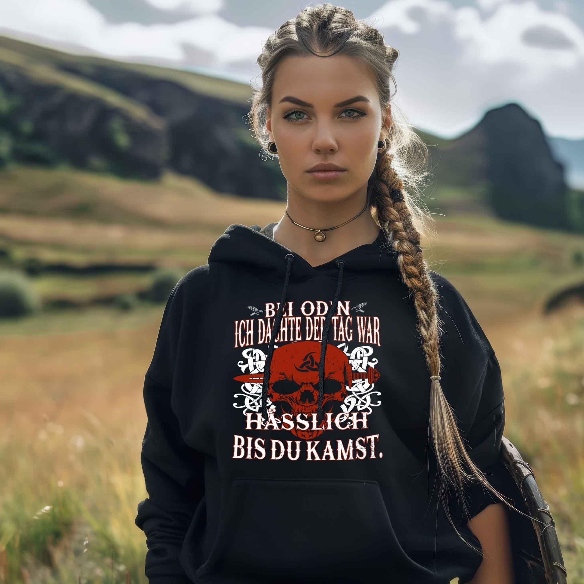 Premium Hoodie "Bei Odin, ich dachte der Tag war hässlich bis du kamst"