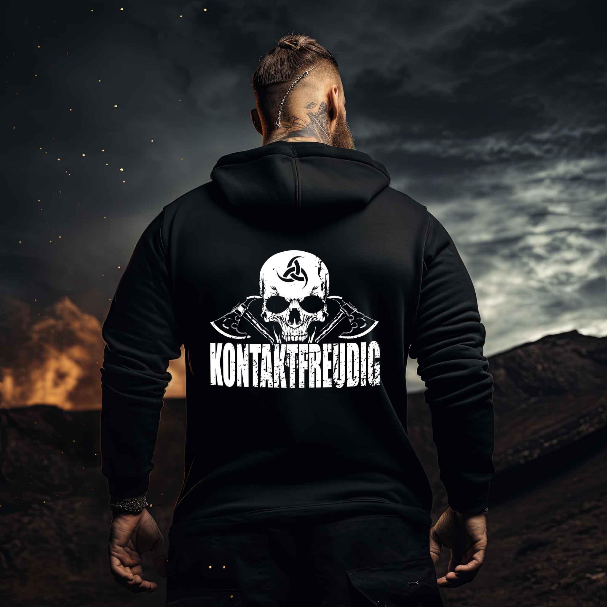 Wikinger Zip-Hoodie Kontaktfreudig - Nordic Viking Wear