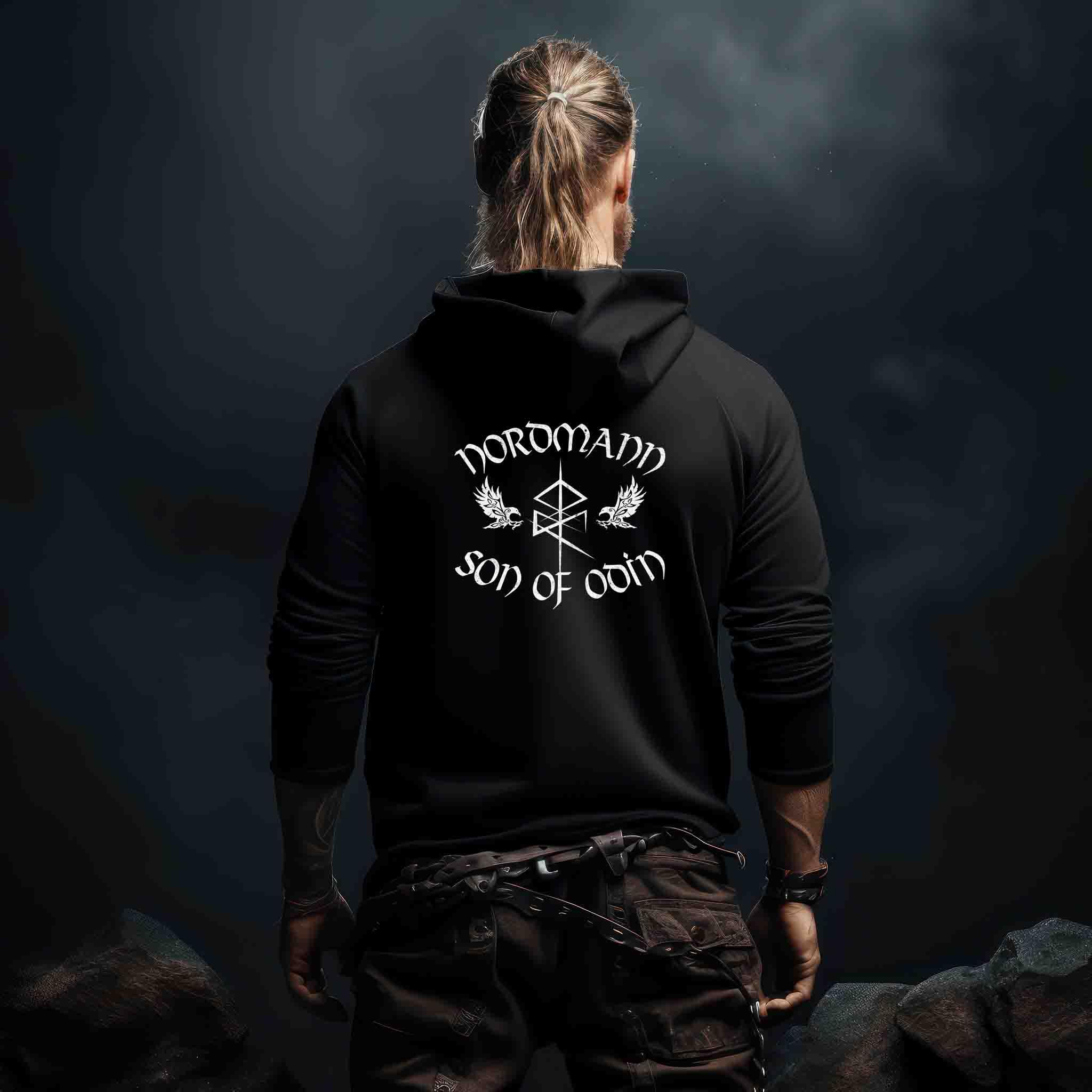 ⚔ Nordmann – Son of Odin Zipp-Hoodie | Wikinger Kapuzenjacke für echte Krieger ⚔