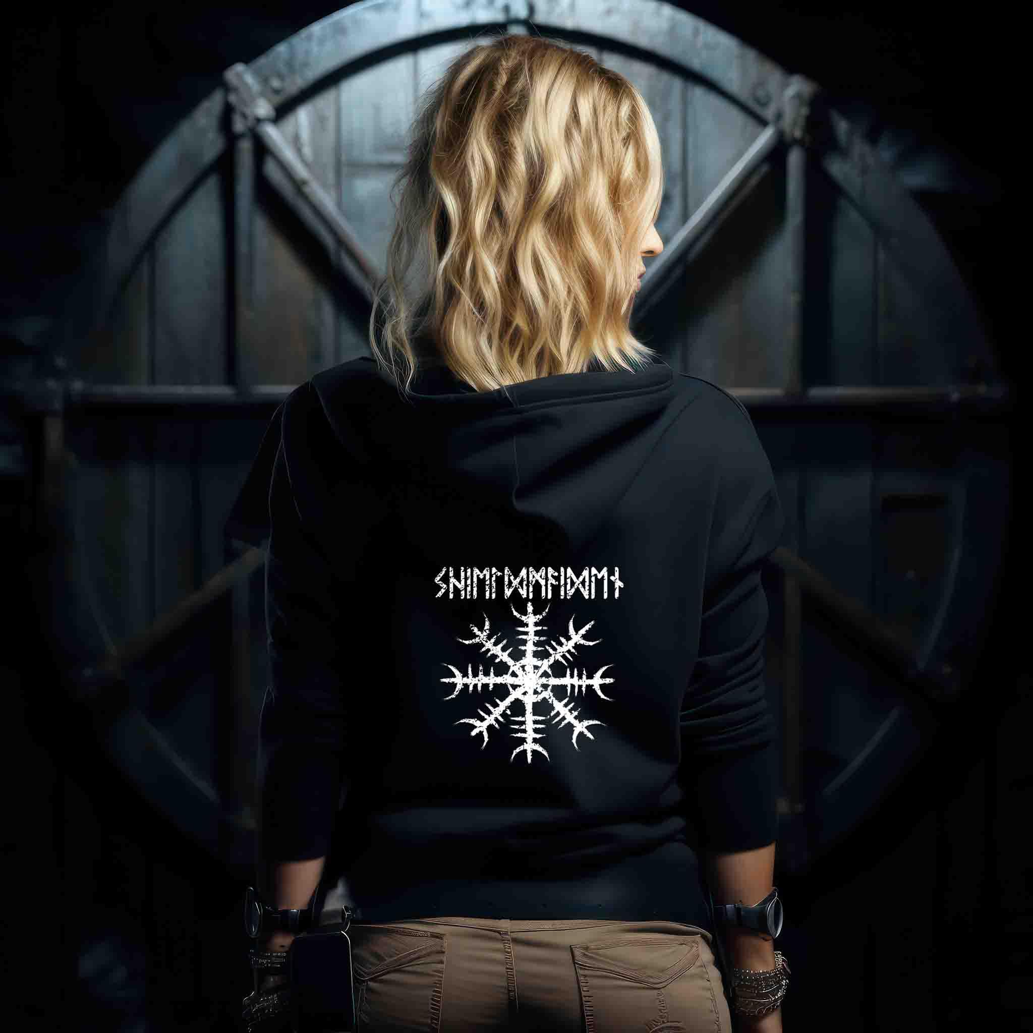 ❄ Helm of Awe Zipp-Hoodie – Wikinger Schutzsymbol für wahre Krieger! ❄