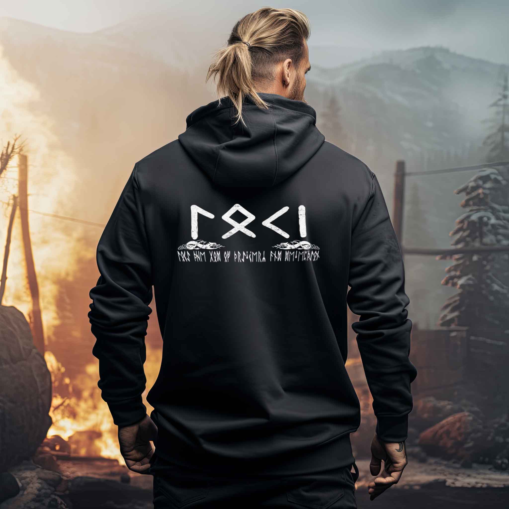 Wikinger Zip-Hoodie Loki Der Gott der List und Täuschung