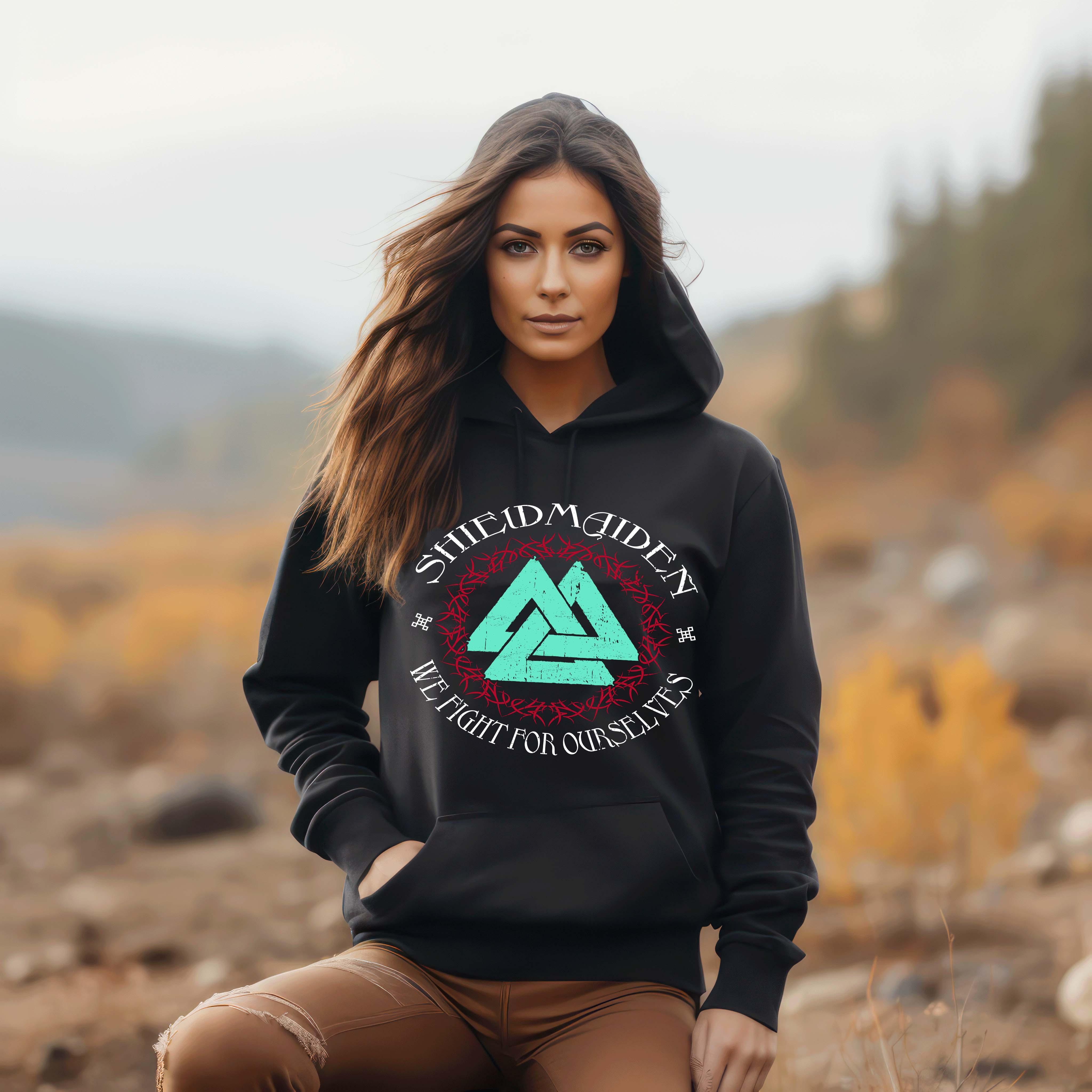 Shieldmaiden Valknut Hoodie Damen - Damen Hoodie - Nordic Viking Wear